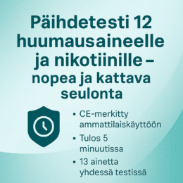 Päihdetesti 12 huumausaineelle ja nikotiinille – nopea ja kattava seulonta