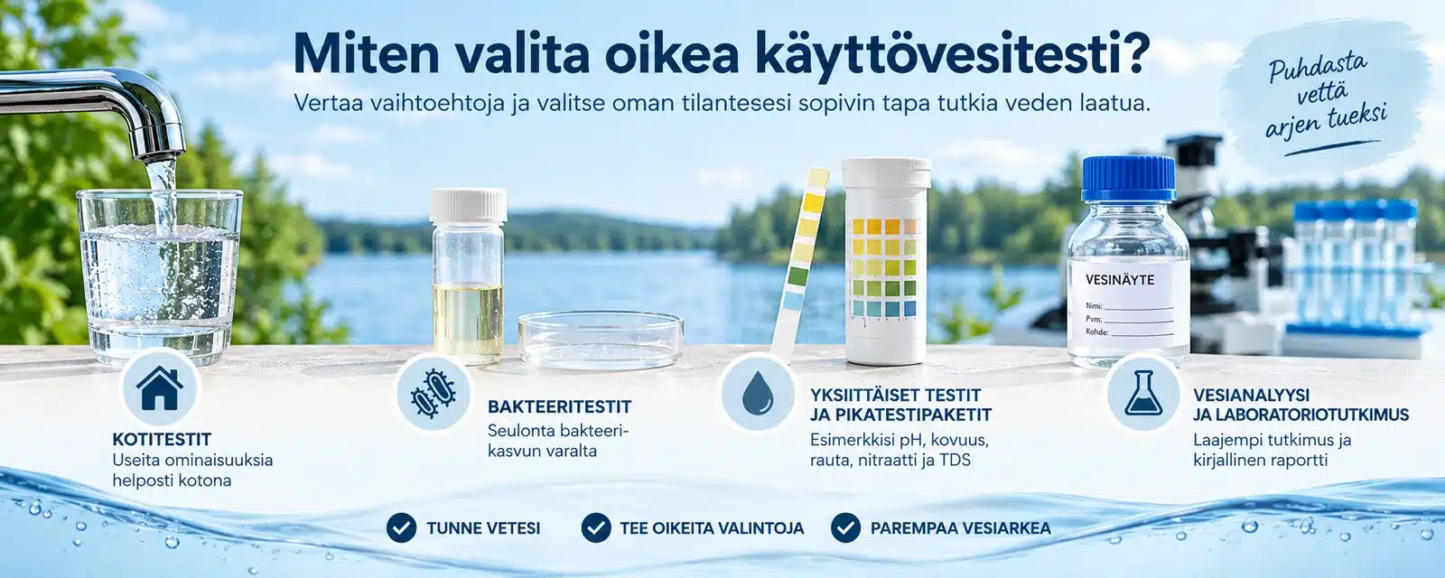 Miten valita oikea käyttövesitesti