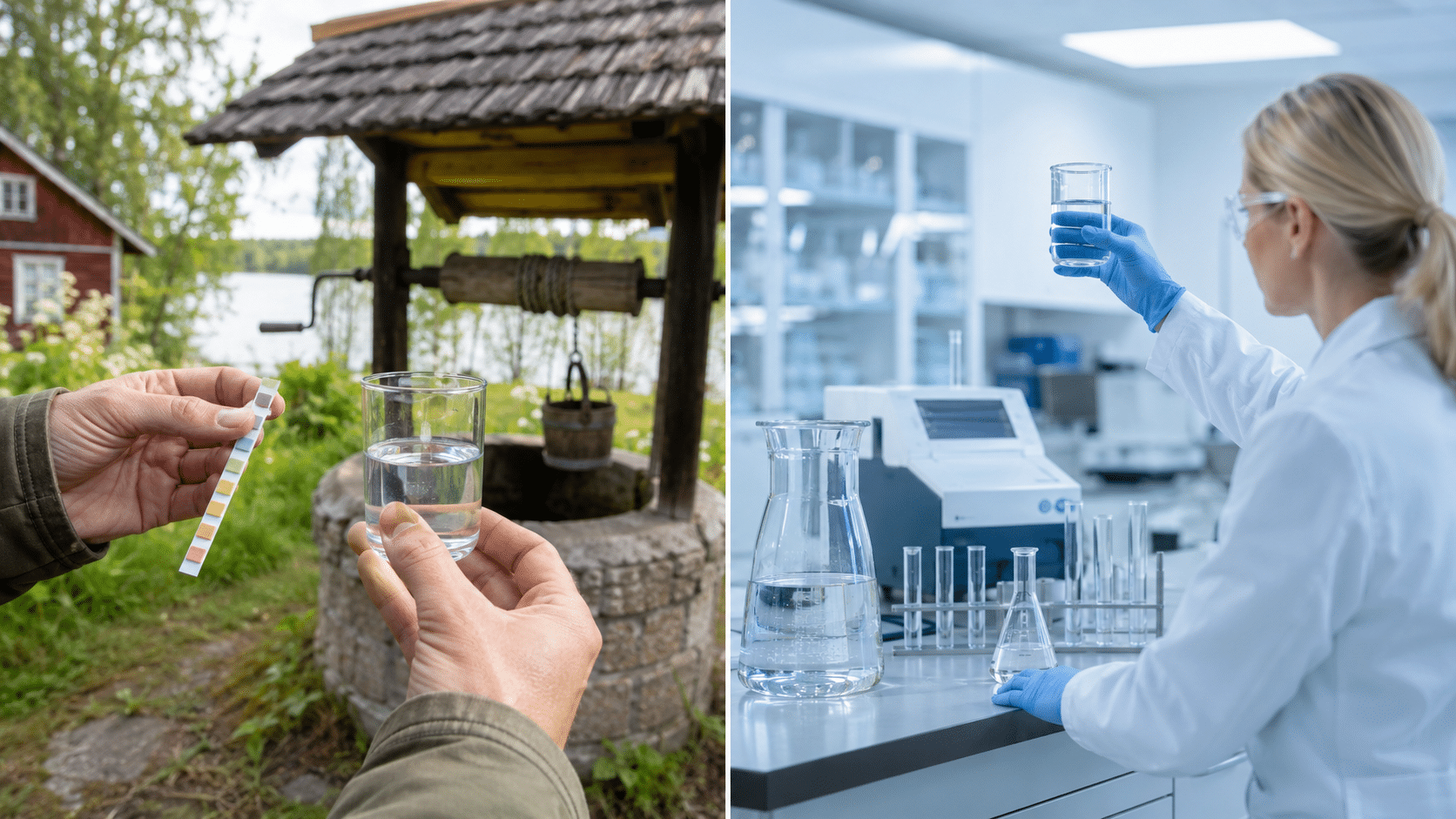 Kaivovesitesti vai laboratorioanalyysi – veden laadun tutkiminen kotona ja laboratoriossa
